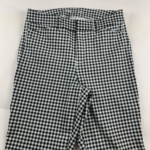TALL Old Navy Black Gingham Checkered High Rise Pixie Pant 8T - Picture 2 of 7